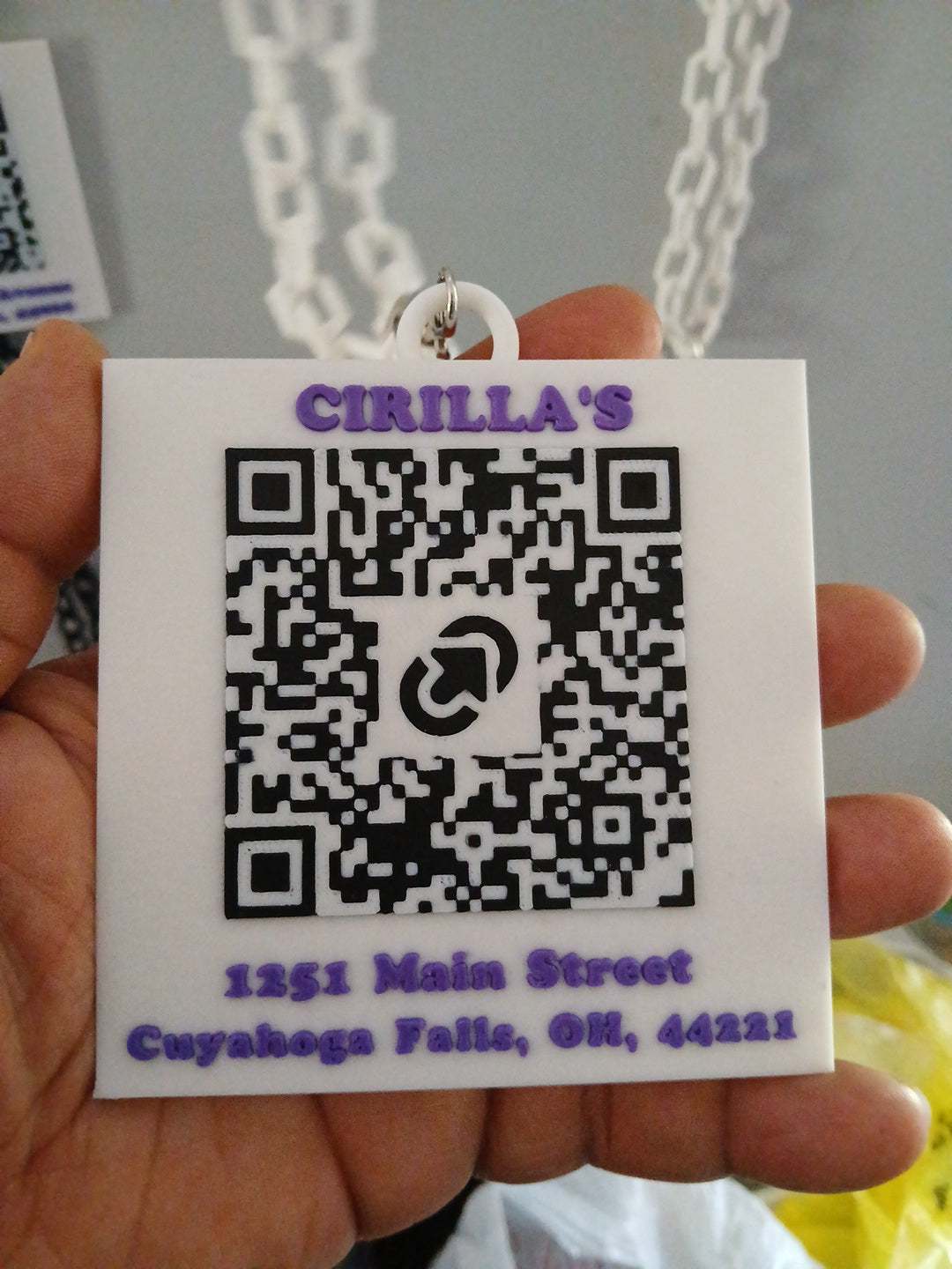 Create your own custom 3D printed QR code business card medallion ( double sided style) (QR code on both sides) (each QR code linked to its own website)