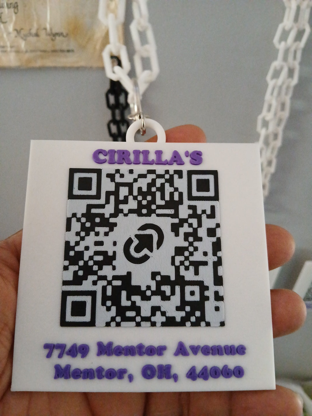 Create your own custom 3D printed QR code business card medallion ( double sided style) (QR code on both sides) (each QR code linked to its own website)