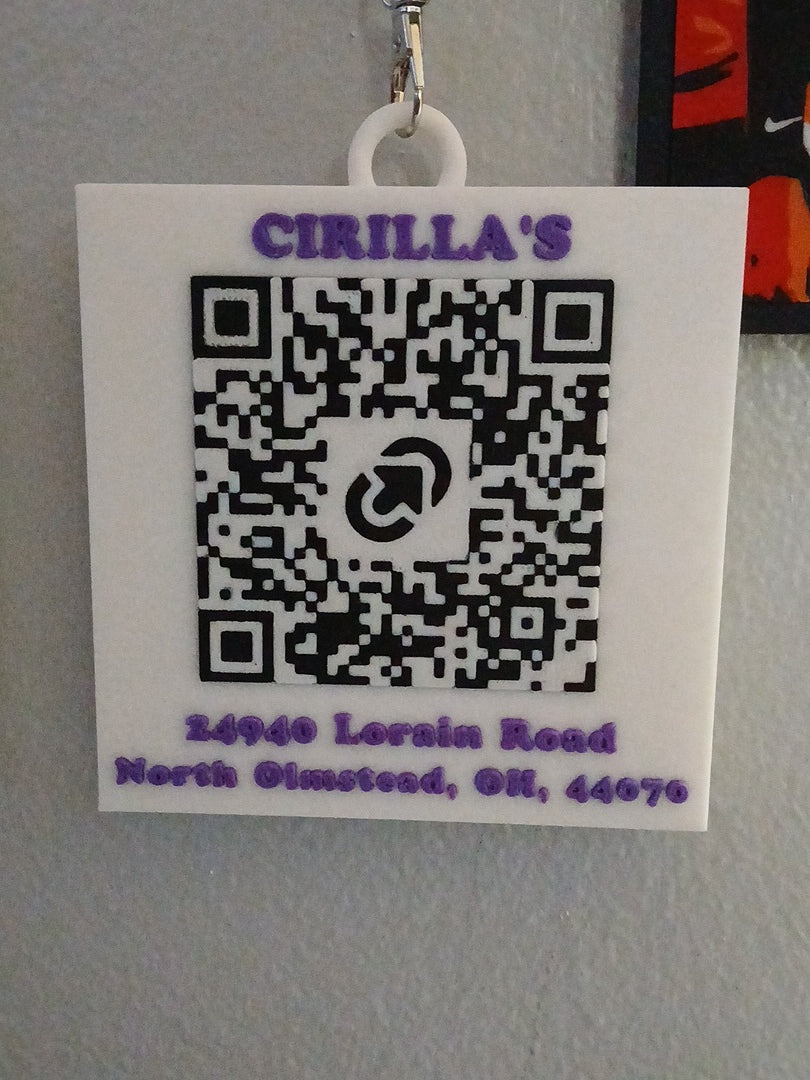 Create your own custom 3D printed QR code business card medallion ( double sided style) (QR code on both sides) (each QR code linked to its own website)