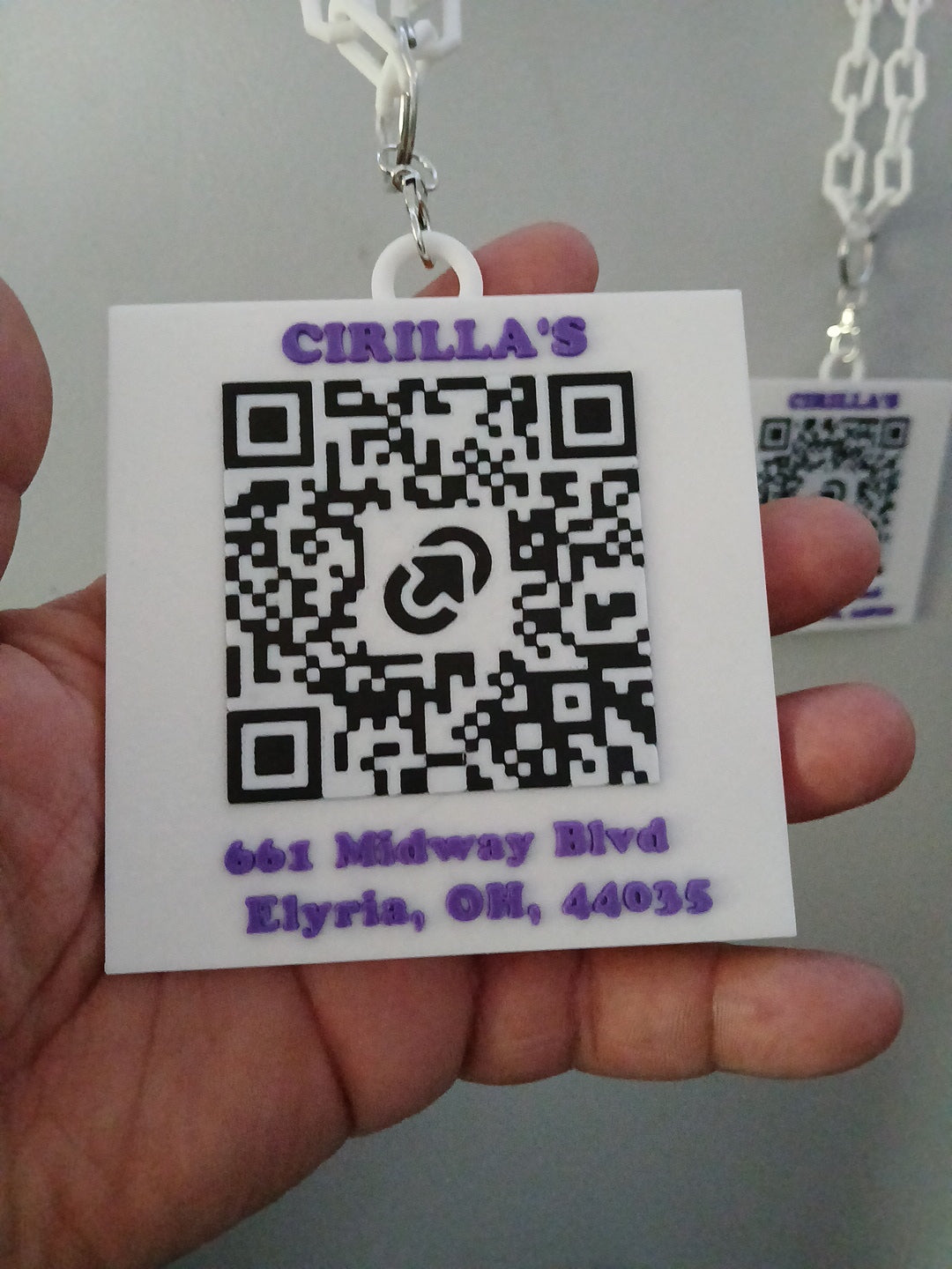 Create your own custom 3D printed QR code business card medallion ( double sided style) (QR code on both sides) (each QR code linked to its own website)