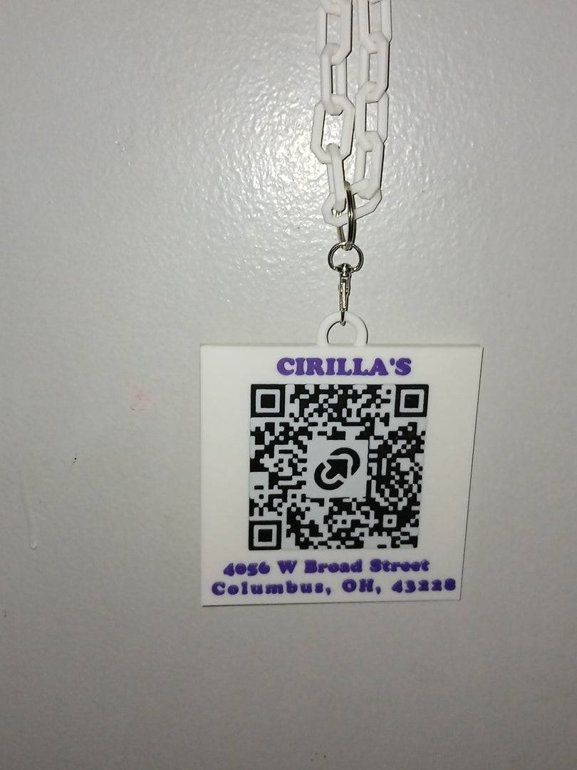 Create your own custom 3D printed QR code business card medallion ( double sided style) (QR code on both sides) (each QR code linked to its own website)