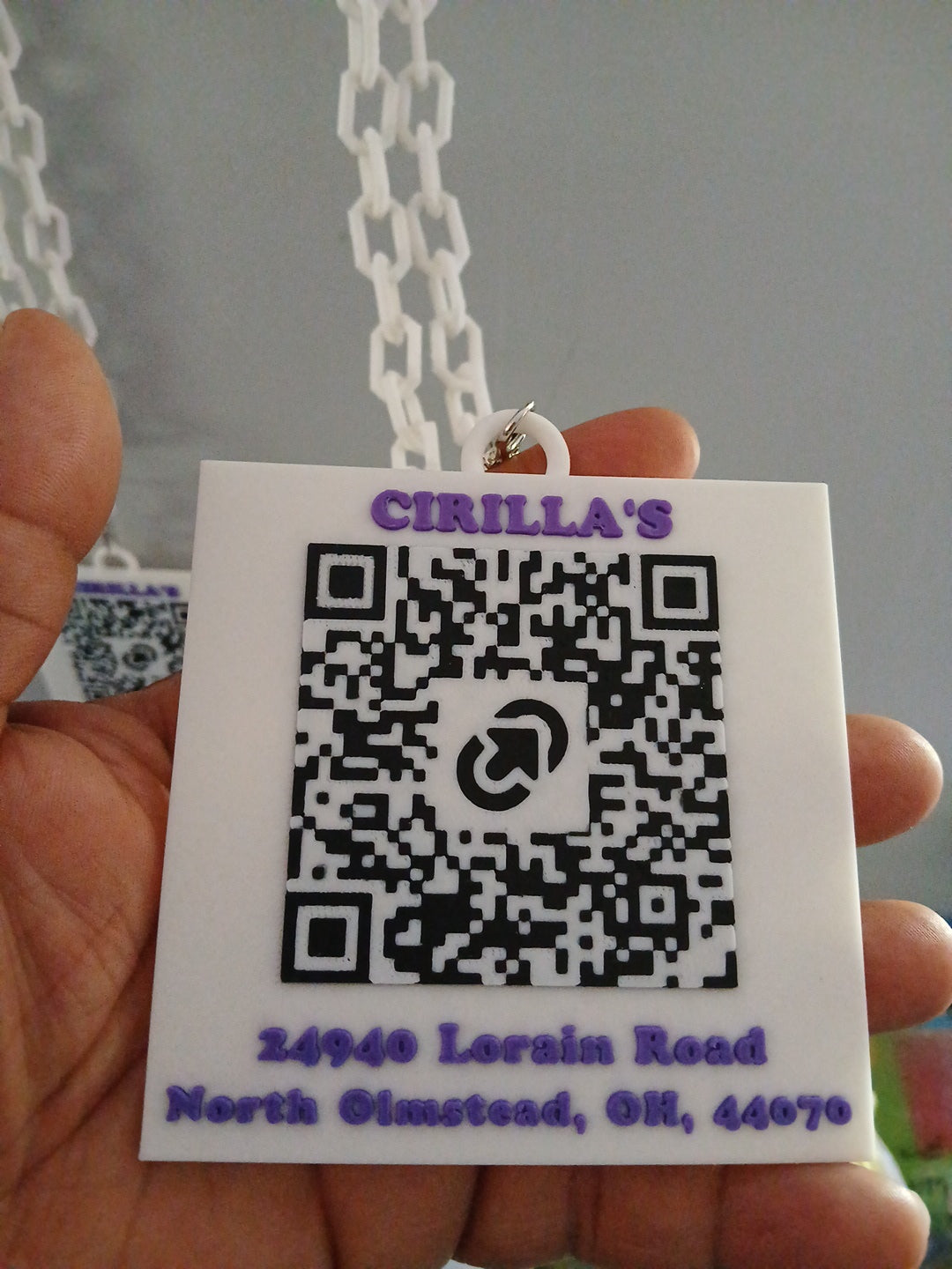 Create your own custom 3D printed QR code business card medallion ( double sided style) (QR code on both sides) (each QR code linked to its own website)