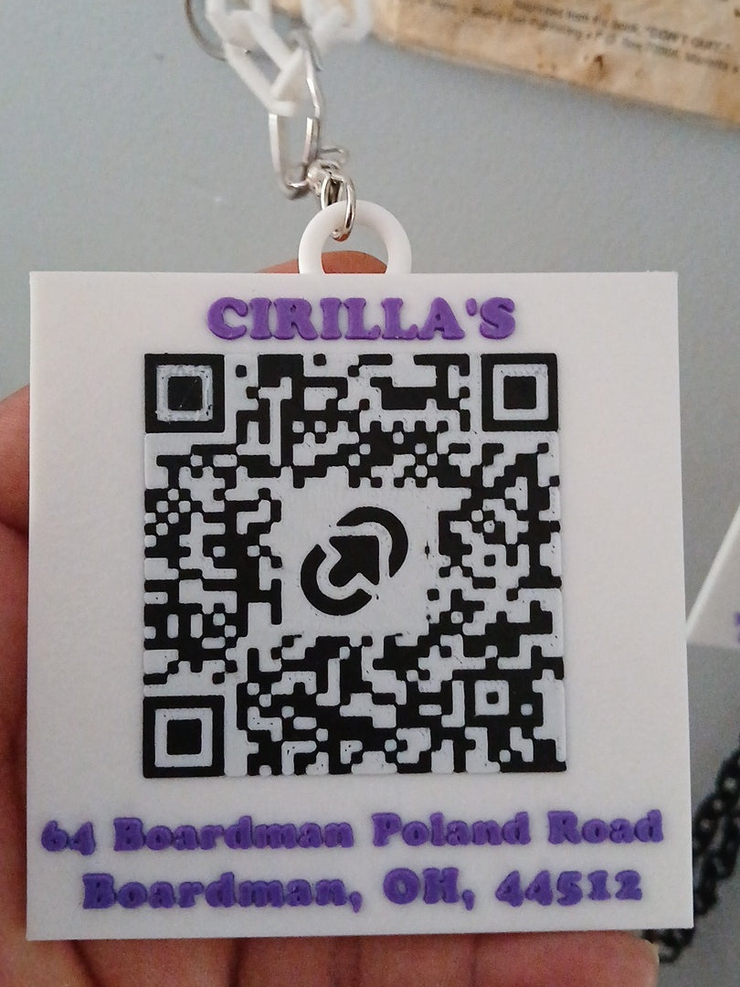 Create your own custom 3D printed QR code business card medallion ( double sided style) (QR code on both sides) (each QR code linked to its own website)