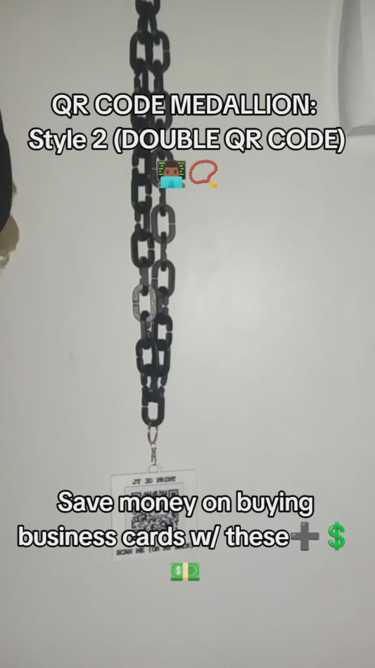 [DOUBLE QR] [FRONT + BACK] QR CODE BUSINESS CARD MEDALLION | JT 3D PRINT EXCLUSIVE