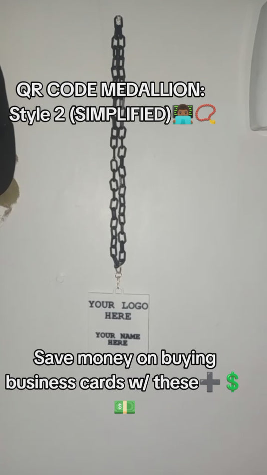 [SIMPLE TEXT + LOGO] QR CODE BUSINESS CARD MEDALLION | JT 3D PRINT EXCLUSIVE