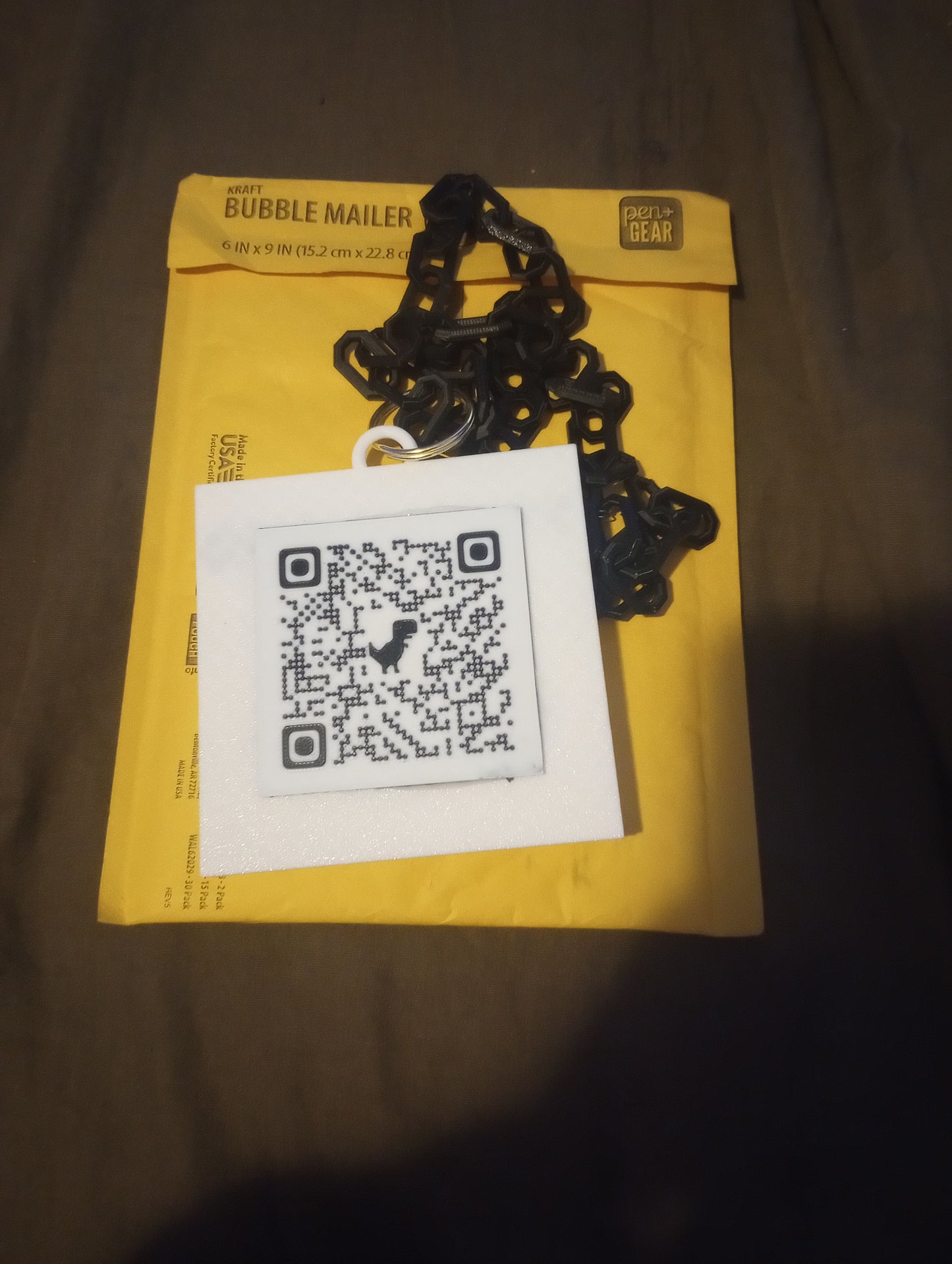 Create your own custom 3D printed QR code business card medallion ( simple style) (logo and biz name on one side and qr code on back)
