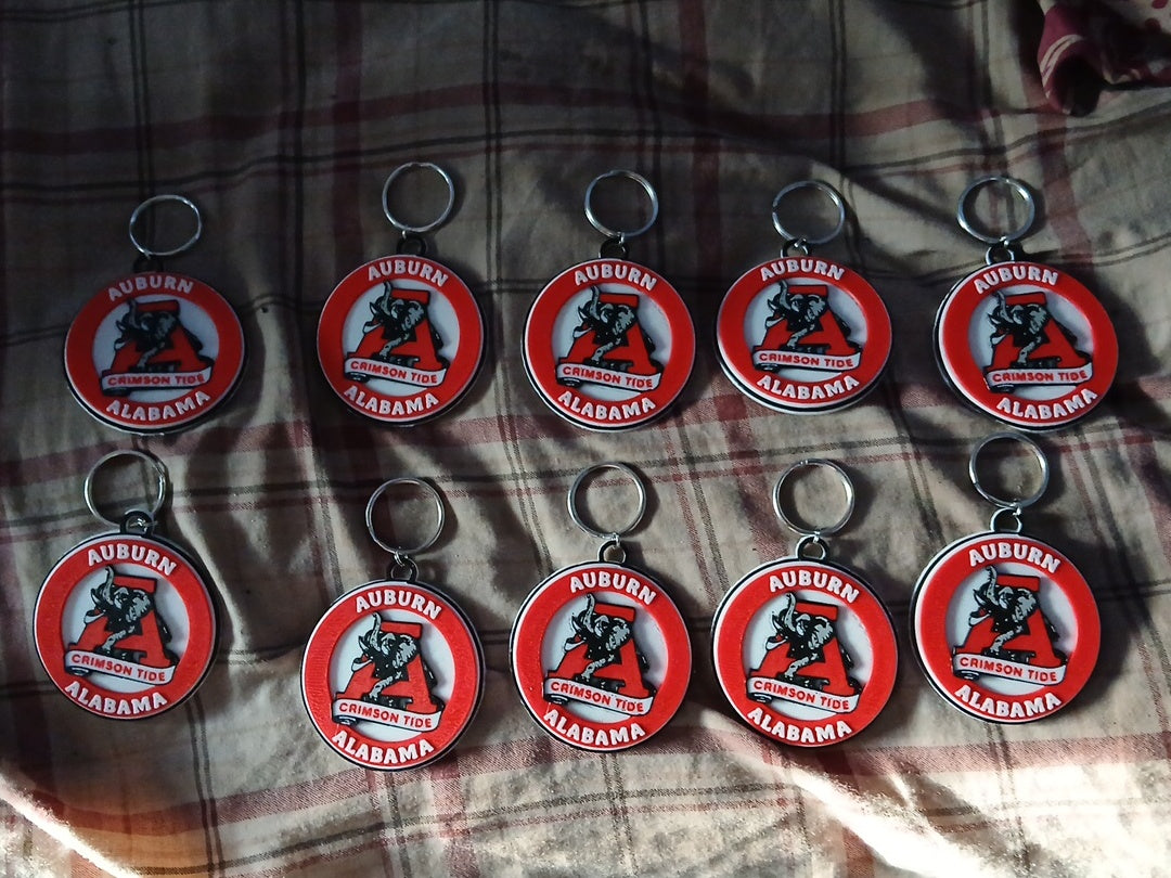Single sided keychain medallion with keyring (fully customizable)