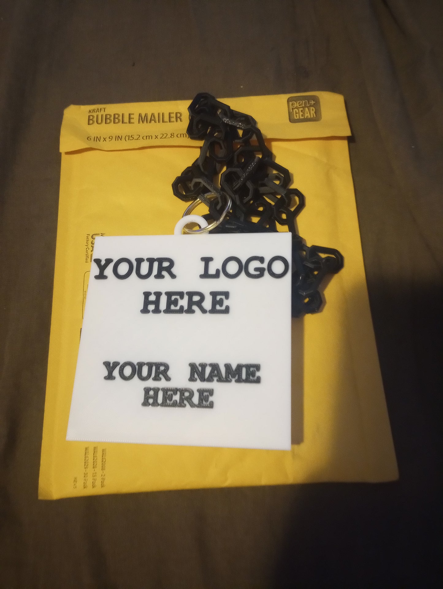 Create your own custom 3D printed QR code business card medallion ( simple style) (logo and biz name on one side and qr code on back)